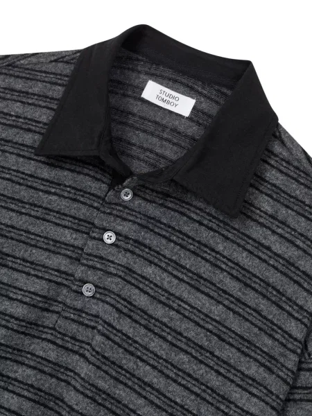 Lung tricou polo Tomboy gri