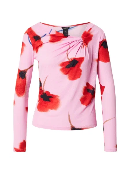 Lindex Tricou Simonetta ciocolatiu / roz / roșu negru