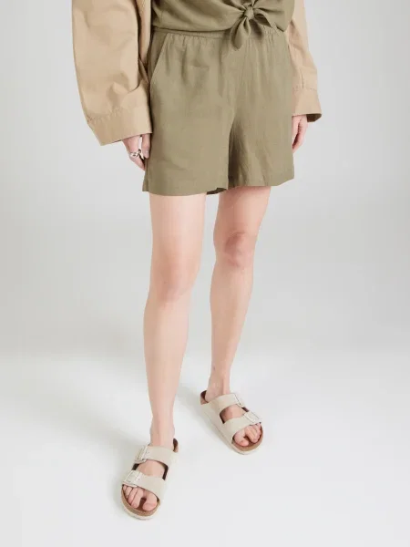 VERO MODA Hlače VMTHEA oliva zelena
