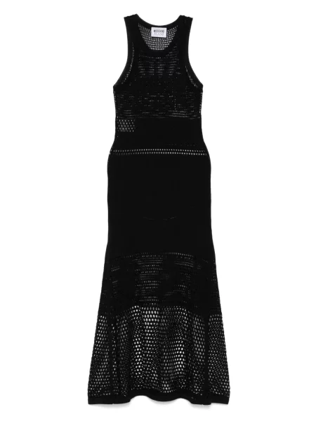 Rochie din denim Moschino Jeans tricotate până la genunchi de costum negru