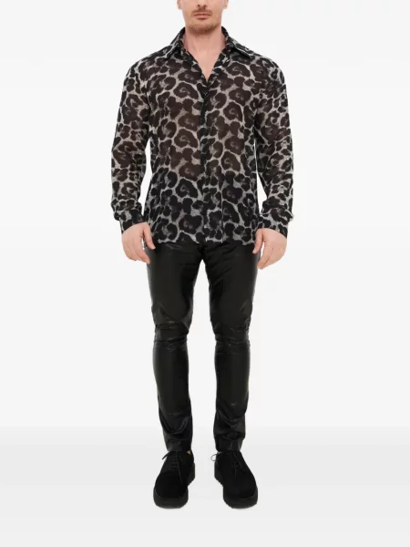 Cămașă Tessitura cu imagine cu model leopard negru