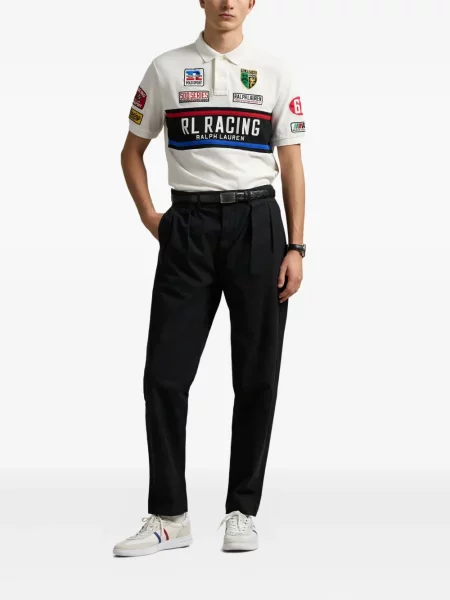 Slip de baie Polo Ralph Lauren alergare cu cordon cu imagine alb