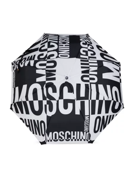 Parasol Moschino z logo czarny