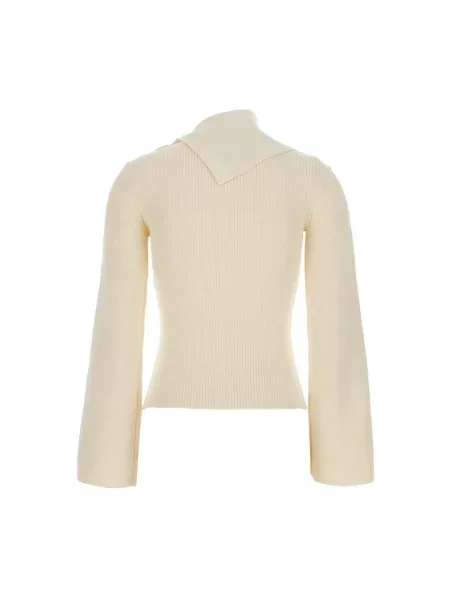 Dzianinowy sweter Elisabetta Franchi biały