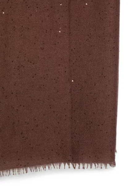 Fular Brunello Cucinelli cu paiete maro