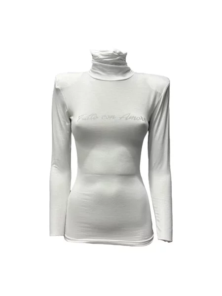 Lniany top Giulia N Couture do golfa biały