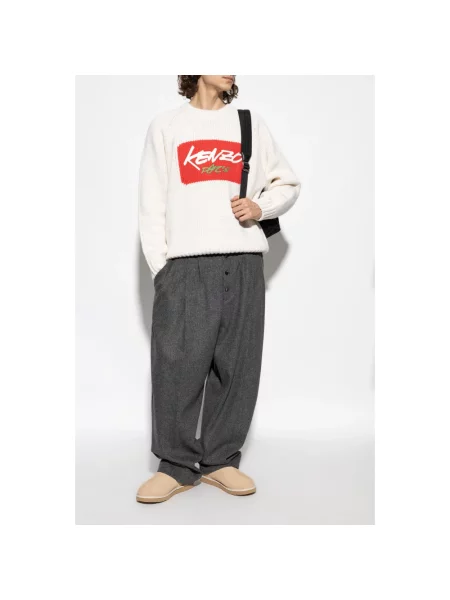 Sweter Kenzo wełniany biały