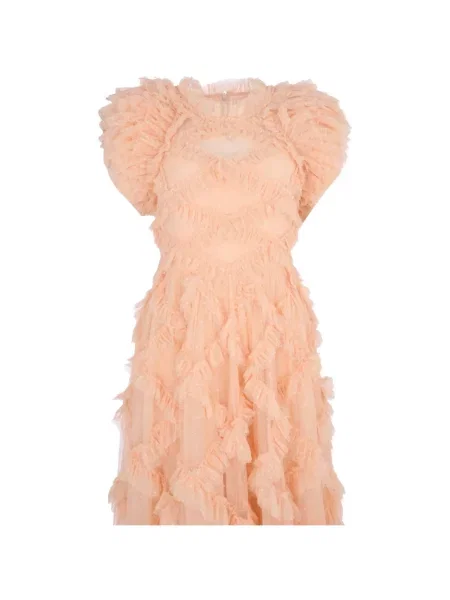 Rochie Needle & Thread cu volane roz