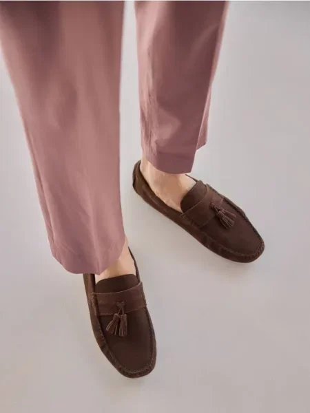 Кожаные лоферы Reserved коричневые