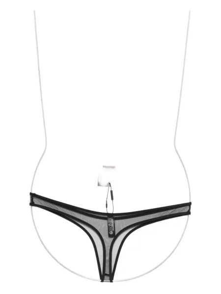 Chiloți tanga Maison Close transparente negru