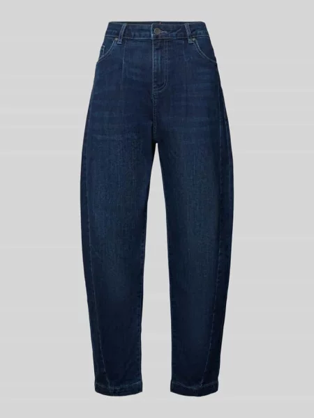 Jeansy o kroju straight fit z dodatkiem model ‘Ballon’ Buena Vista granatowe