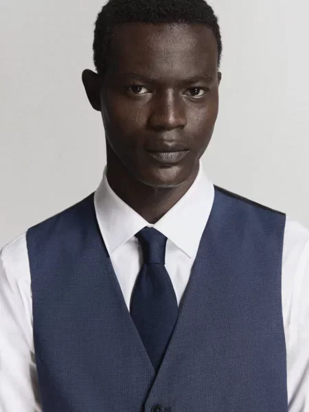 Kamizelka garniturowa Paris slim fit atramentowy Mężczyzna 52 MANGO MAN