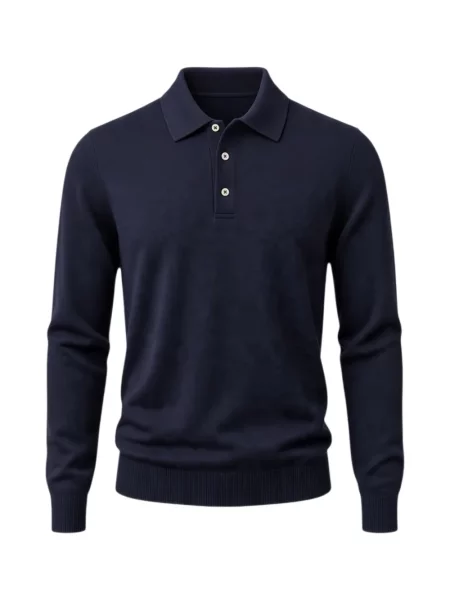 Lung tricou polo Filippo De Laurentiis albastru