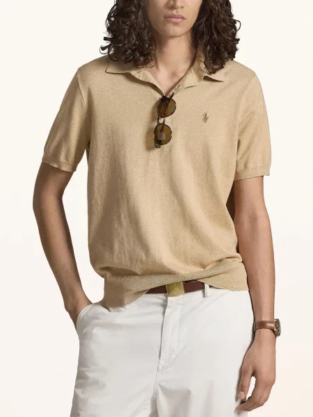 Polo Ralph Lauren Big & Tall Pletené Polo Tričko velbloudí