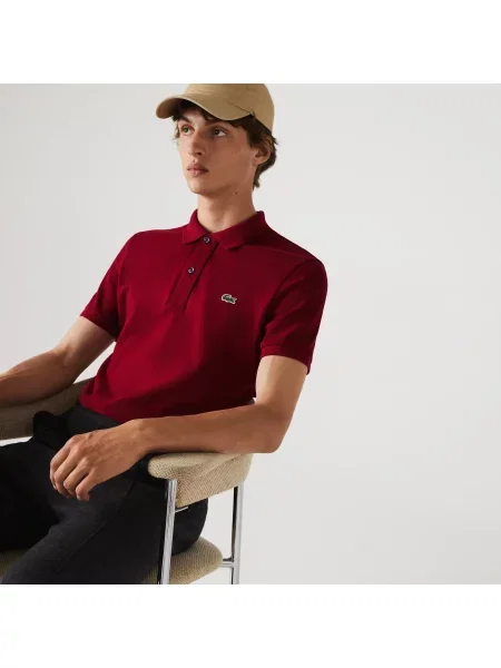 Поло Lacoste бордовое