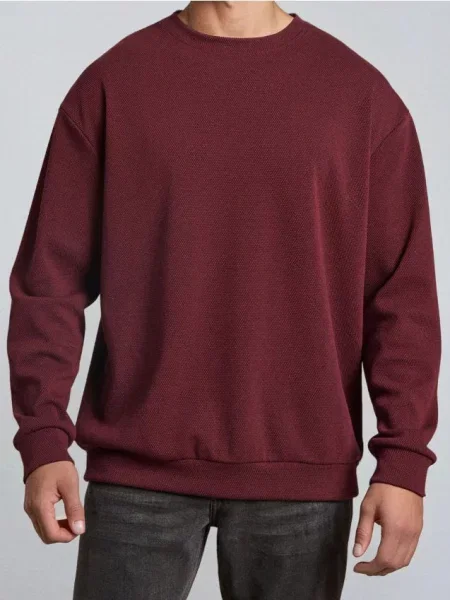 Sinsay Bluza crewneck bordowy