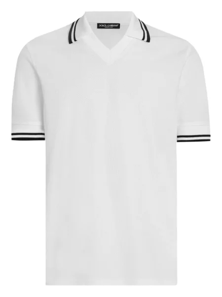 Tricou Dolce & Gabbana cu decolteu în V alb