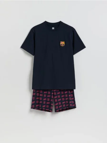 Reserved Dwuczęściowa piżama FC Barcelona granatowy