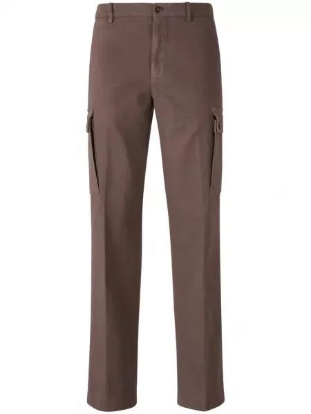 Pantaloni cargo Berwich din țesătură twill maro