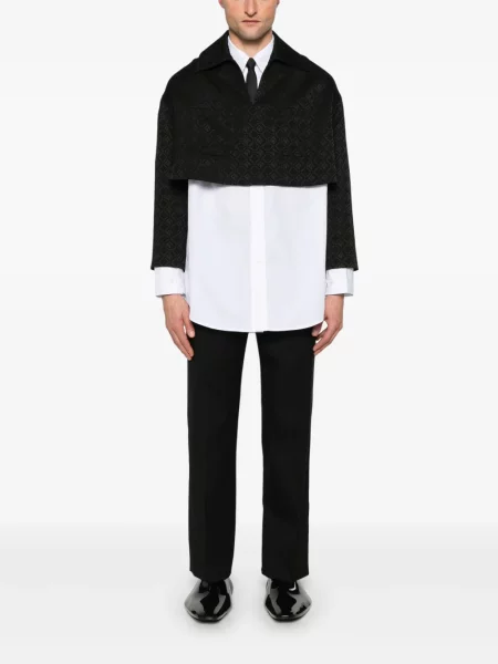 Pantaloni Marine Serre plisate din țesătură twill negru