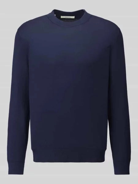 Sweter o kroju regular fit z czystej bawełny model TORINO' Selected granatowy