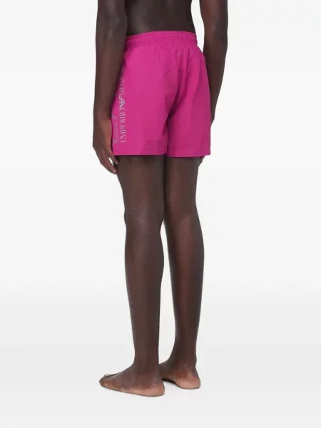 Slip de baie Ea7 Emporio Armani cu imagine cu cordon roz