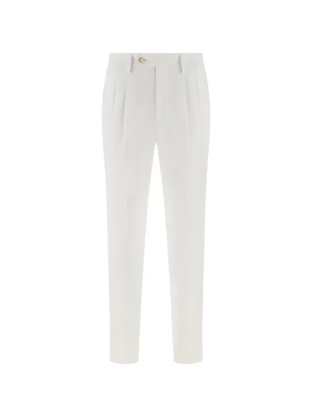 Plisované kalhoty Boggi Milano bílé