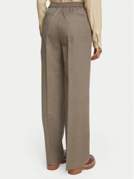 Kalhoty z materiálu Weekend Max Mara hnědé
