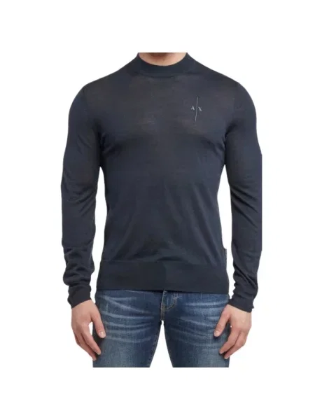Sweter Armani Exchange wełniany niebieski