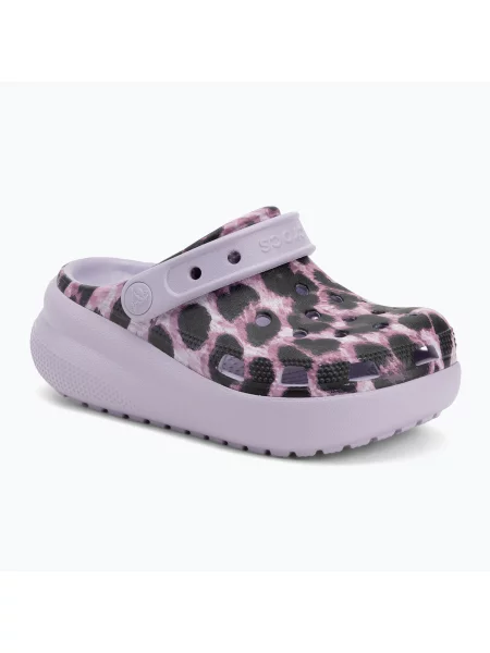 Crocs Cls Animal Cutie Clog Kids леопардови джапанки виолетово
