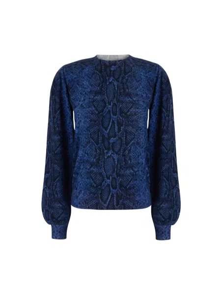Sweter Twinset z nadrukiem niebieski
