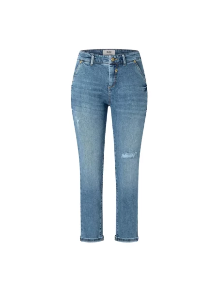 Krótkie skinny jeansy skinny Mac niebieskie