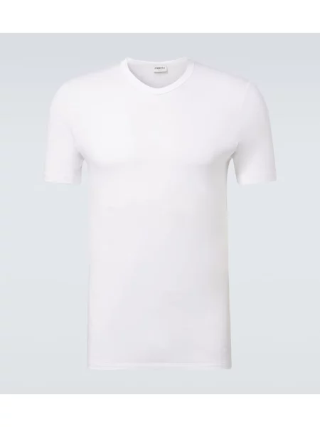 Tricou Zimmerli din jerseu alb