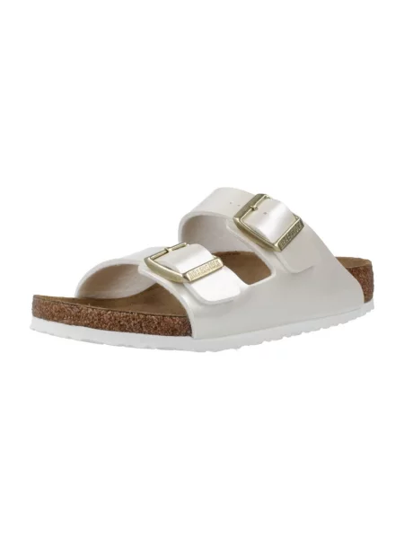 Pantofle Birkenstock s perlami bílé