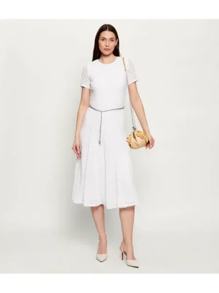 Michael Kors De dantelă rochie cu cordon alb