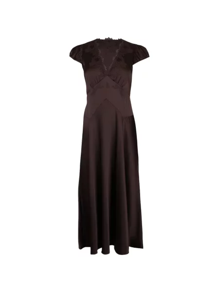 Rochie midi Dôen de mătase maro