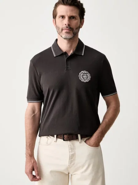 Tricou polo Armani Exchange maro