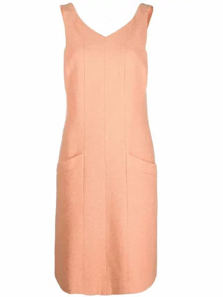Oblekové šaty Chanel Pre-owned oranžové