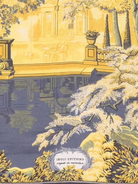 Fular Inoui Editions de mătase cu imagine galben