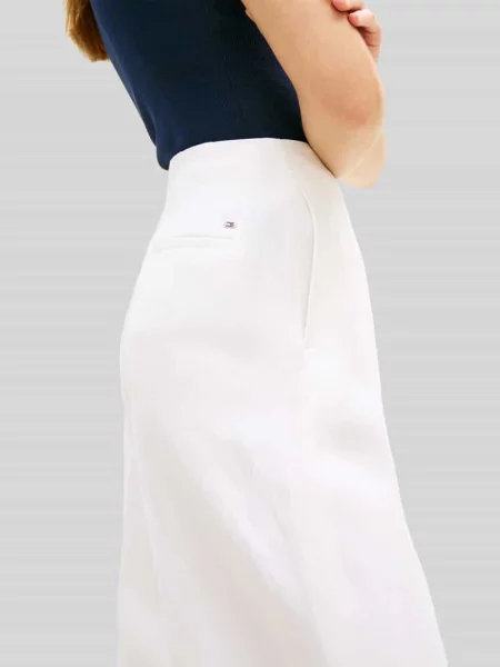 Spodnie barrel z mieszanka lnu model LINEN/VIS BARREL PANT' Tommy Hilfiger białe