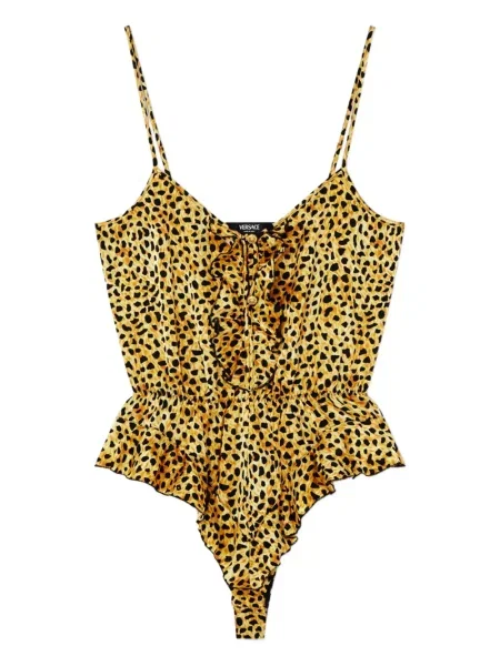 Body Versace cu imagine cu model leopard galben