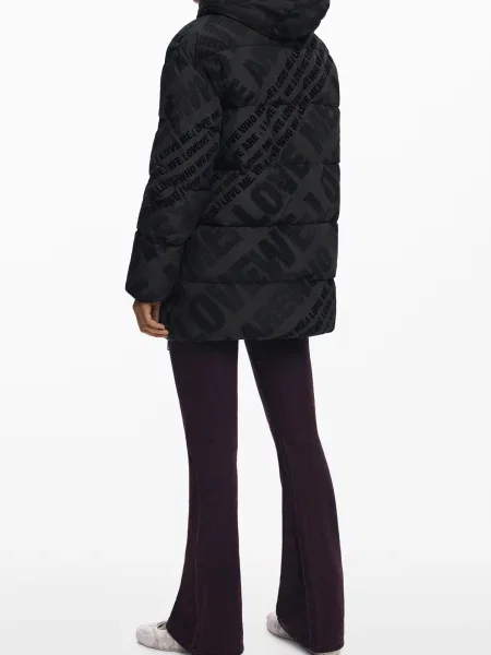Desigual geacă CADERA FLOCK de iarna negru