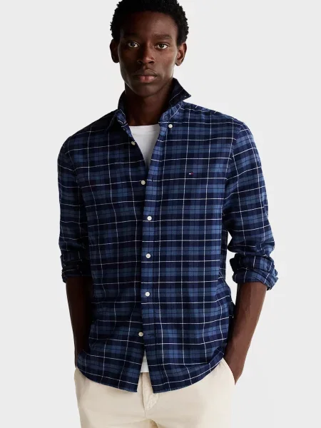 Картата сорочка Tommy Hilfiger синя