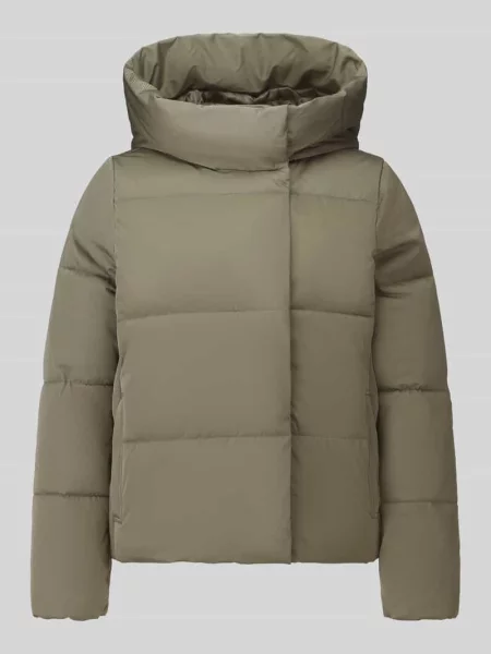 Kurtka pikowana z wysokim kapturem model STELLA' Vero Moda oliwkowa