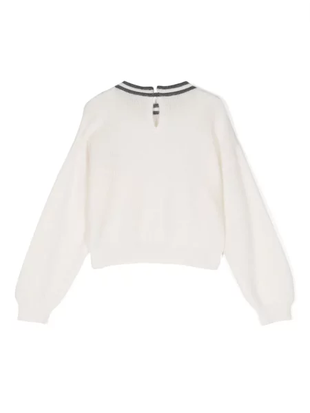 Sweter dziecięcy Brunello Cucinelli biały