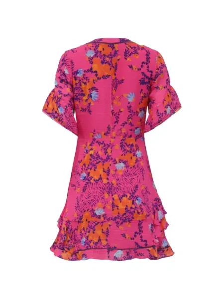 Rochie Tanya Taylor de mătase cu model floral cu imagine roz