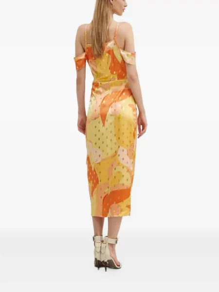 Rochie midi Never Fully Dressed până la genunchi de costum portocaliu