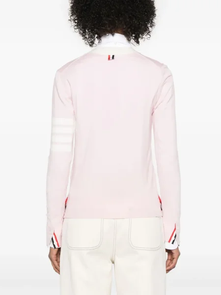 Gyapjú v-nyakú kardigán Thom Browne rózsaszín