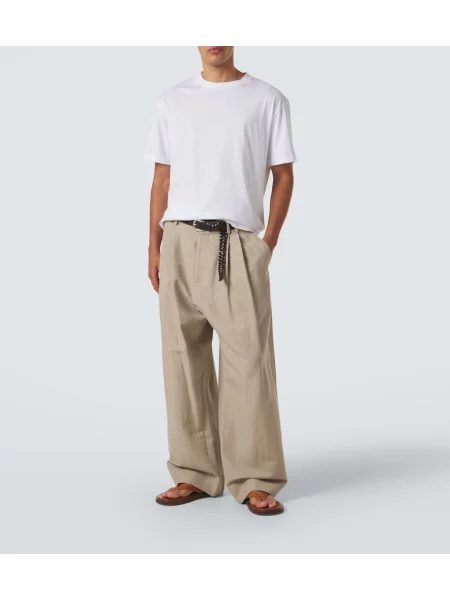 Pantaloni Studio Nicholson de lână bej