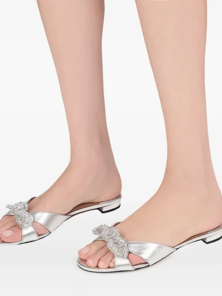 Сандали Aquazzura с панделка сиво